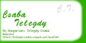 csaba telegdy business card